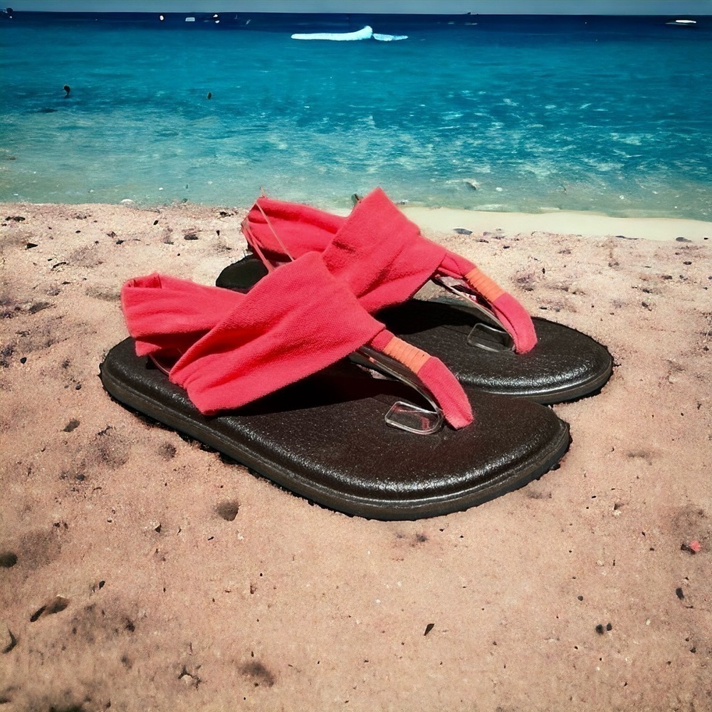 🌻Sanuk Coral Color Yoga Sling Sandals Women's Size 7